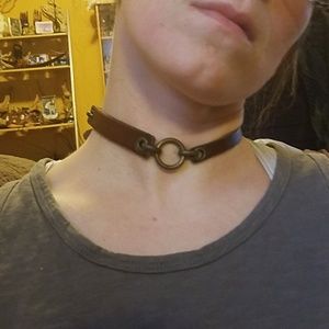 Handmade leather choker